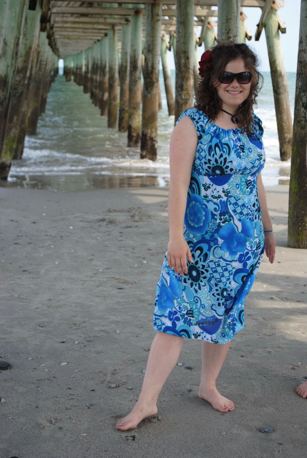 Everyday Regency Beach Coverup dress Prairie sundress BLUE CUSTOM