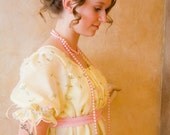 Organza Regency Jane Austen Ball gown Empire formal Dress CUSTOM in yellow