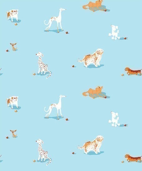 Heather Ross, Munki Munki, DOGS on Poplin, 1 Front Panel