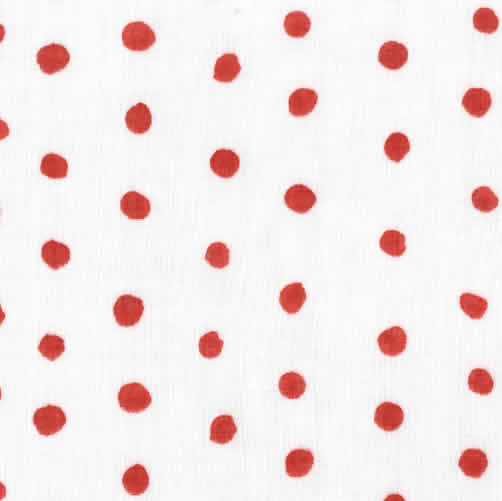Japanese, NANI IRO by Naomi Ito, Red Polka Dots on Double Gauze, 1/2 Yard