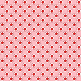 Annie's Farm Stand, Lakehouse, RING TONE, Pink Red and White Polka Dots, 1/2 Yard