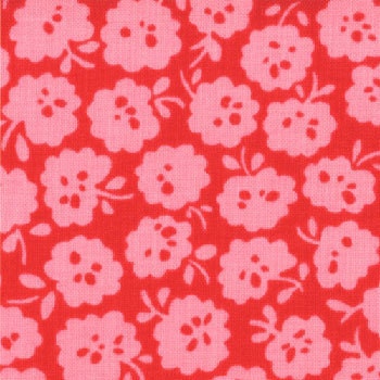 Moda, SOPHIE By Chez Moi, Sophie Simple Flower in Tomato Soup, HALF YARD