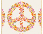 Heather Ross, Munki Munki, FLORAL PEACE on Poplin, 1 Front Panel