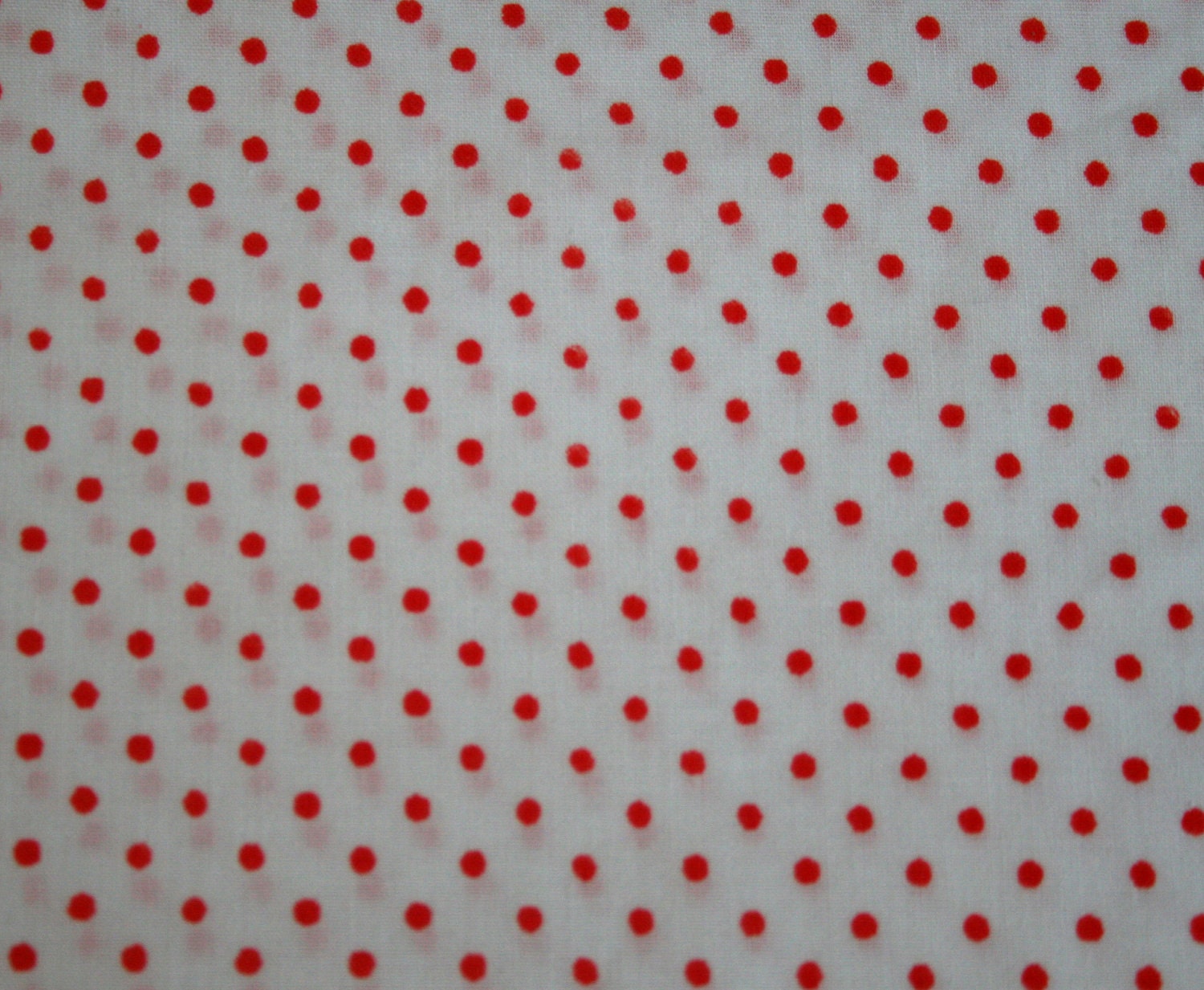 Vintage Polka Dots in Red on White , VINTAGE SHEET, Fat Quarter