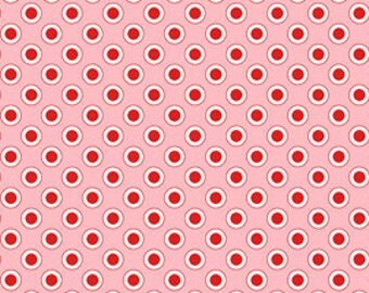 Annie's Farm Stand, Lakehouse, RING TONE, Pink Red and White Polka Dots, 1/2 Yard