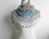 Scarf,Triangle Shawl, Neckwarmer , rainbow, Colorful, Gray, Purple, Salmon, Teal, Blue, Green, Scarfs, Feminine