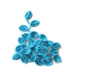 Crochet lariat scarf with Leaves in Blue, Turquois, Neon, Feminine, Trendy, Spring, Summer, Harvest,