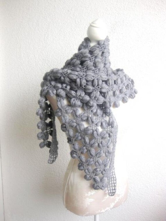 PDF CROCHET PATTERN pattern for scarf, shawl, Bean Shawl