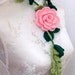 Crochet Jewelry, Necklace in green rose