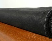 Hemp - wool fabric, black (1 yard)