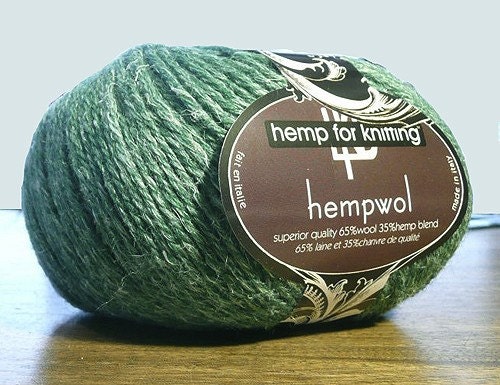Hempwol knitting yarn (green)