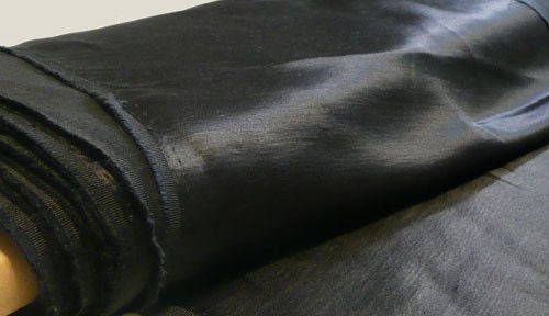 Hemp / silk charmeuse, black (1 yard)