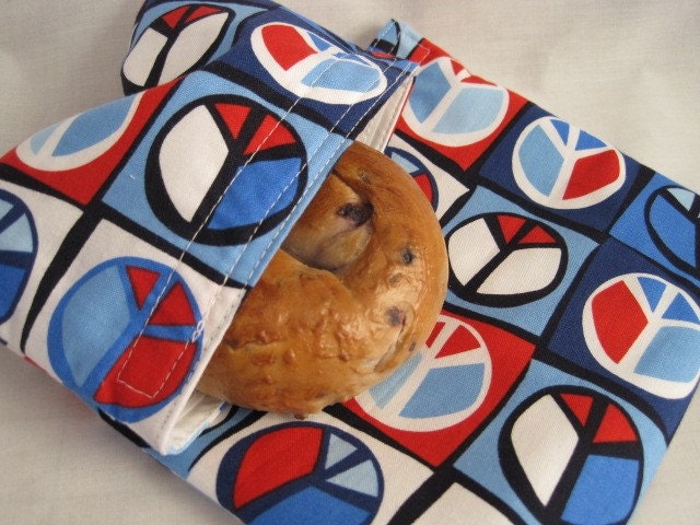 Peace Symbols Reusable Sandwich and Snack Bag Set