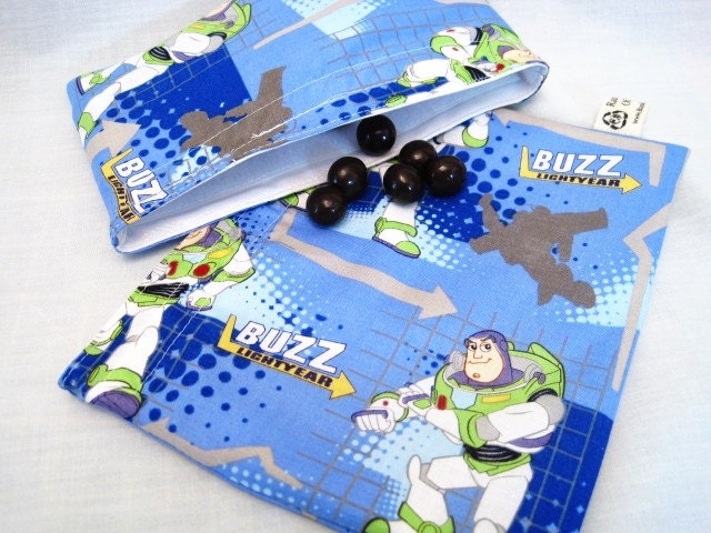Buzz Lightyear Reusable Sandwich and Snack Bag Set