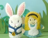 Alice and the White Rabbit - Wonderland inspired puppets