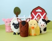 Friendly Farm Animals - Felt Finger Puppet Set (5)