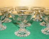 Vintage Anchor Hocking Boopie Glasses, Clear Bubble Sherbert Glasses, Set of 8