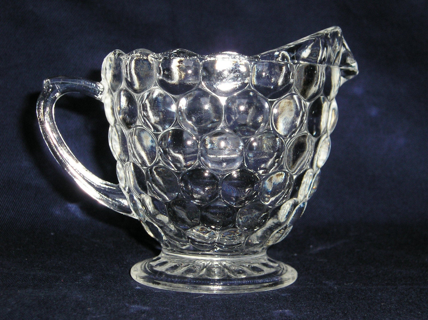 Vintage Anchor Hocking CLEAR Bubble Footed Creamer - CLEAR-