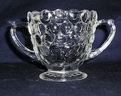 Vintage Anchor Hocking CLEAR Bubble Footed Sugar Bowl -CLEAR-