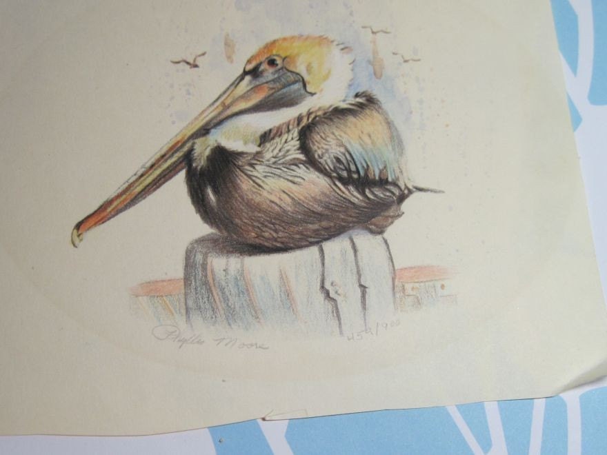 Key West Artist Phyllis Moore Pelican Signed/Numbered