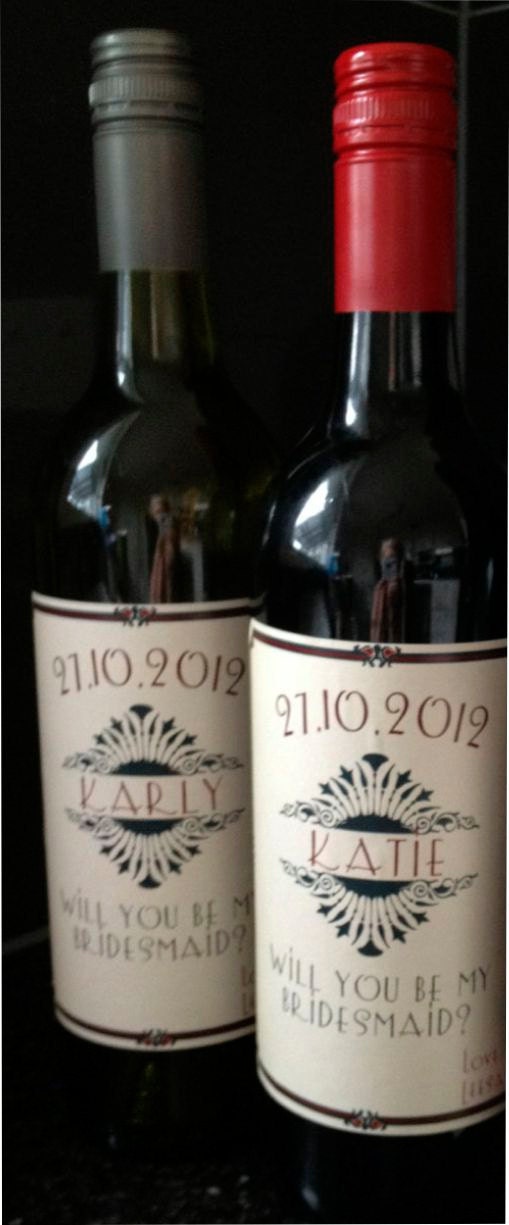Private Listing for idoe13williams Wine Bottle Labels Art Deco Wedding Gift