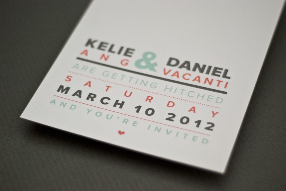 Textual - Stylish and typographic wedding invitation