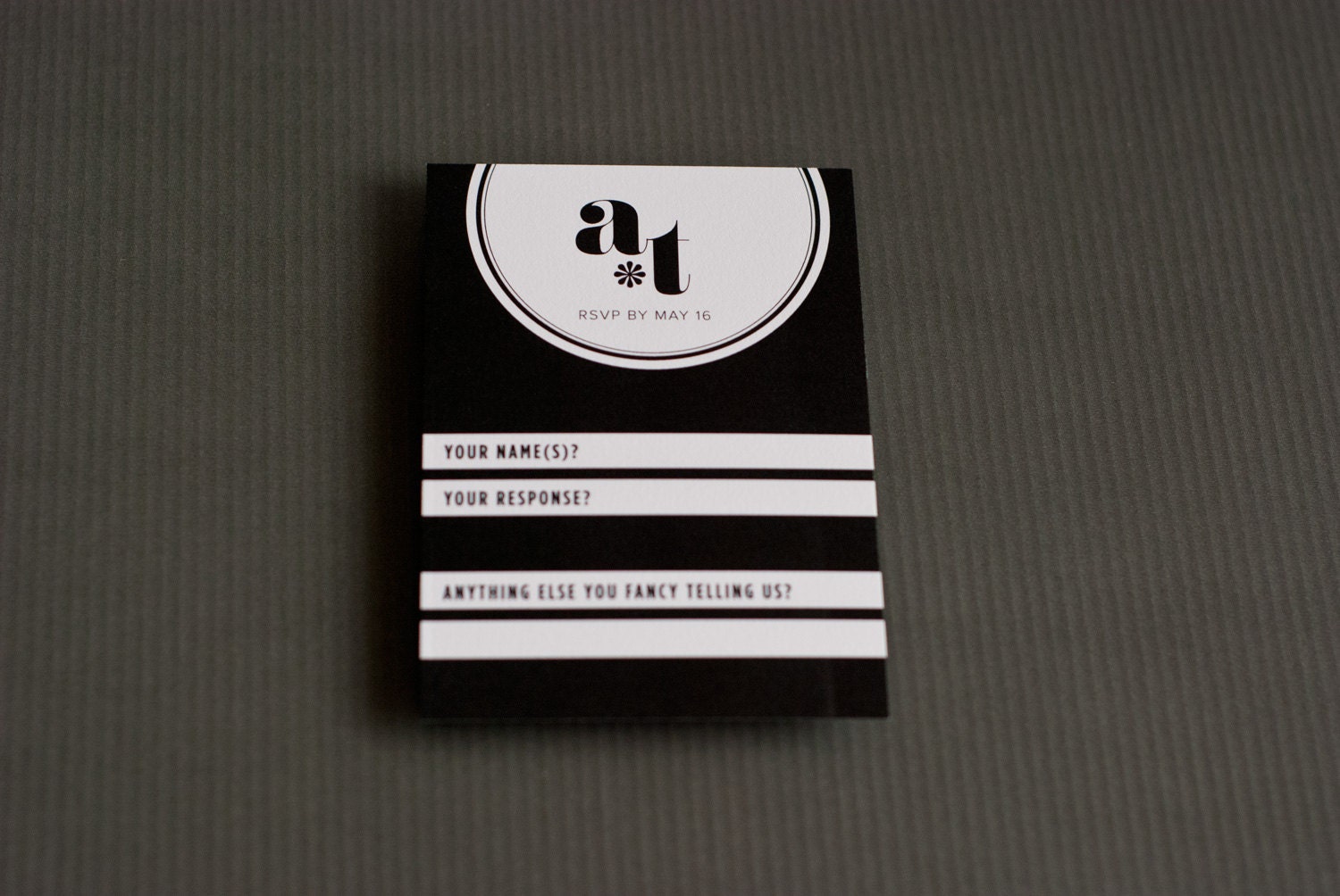 Perfect - graphic black and white wedding invitation with kraft envelopes