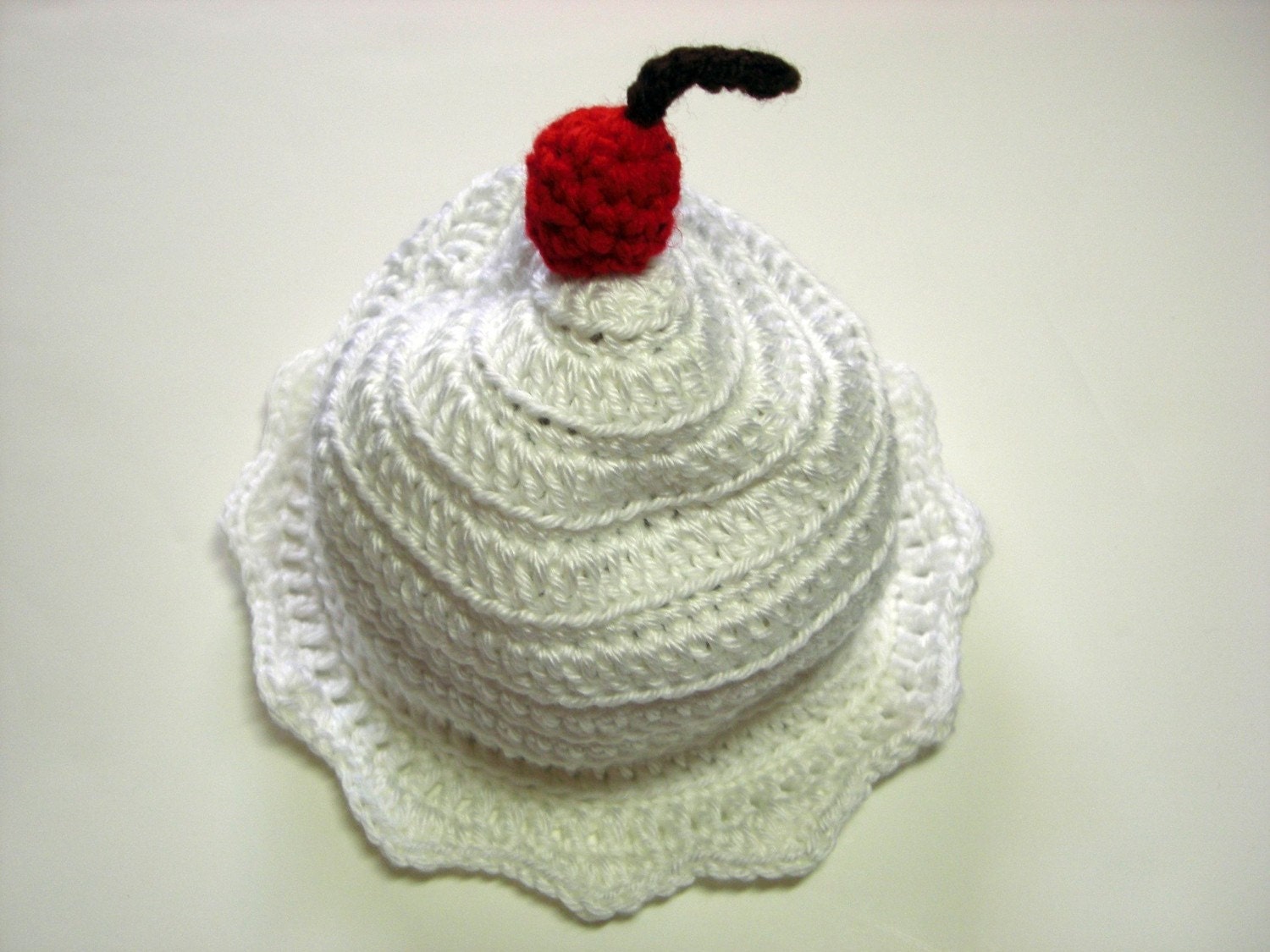 Made to Order Vanilla Ice Cream Cupcake  Crochet Hat