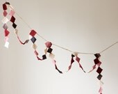 Valentine Garland, Upcycled Felt Scrap Garland