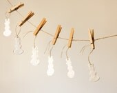 Let it Snowmen-Handmade Paper Gift Tags in Cinnamon Mint, Set of 6