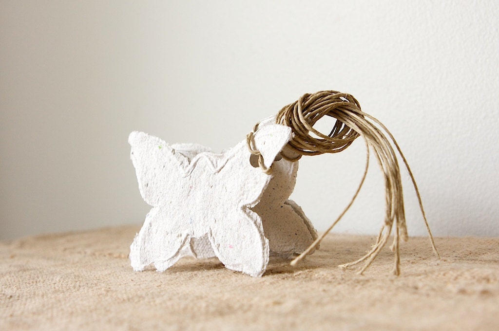 Handmade Paper Gift Tags- Butterfly Sage, Set of 6