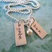 Hand Stamped Mommy Necklace - Personalized Sterling Silver Custom Jewelry - Little Name Tags with Pearl