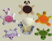 Amigurumi Animal Coasters - PDF Crochet Pattern - Instant Download