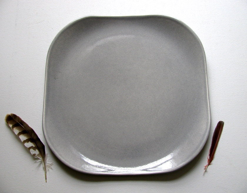 Russel Wright American Modern Granite Gray Chop Plate
