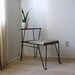 Vintage Early Mid-Century Wrought Iron Hairpin Wire Mesh Bench