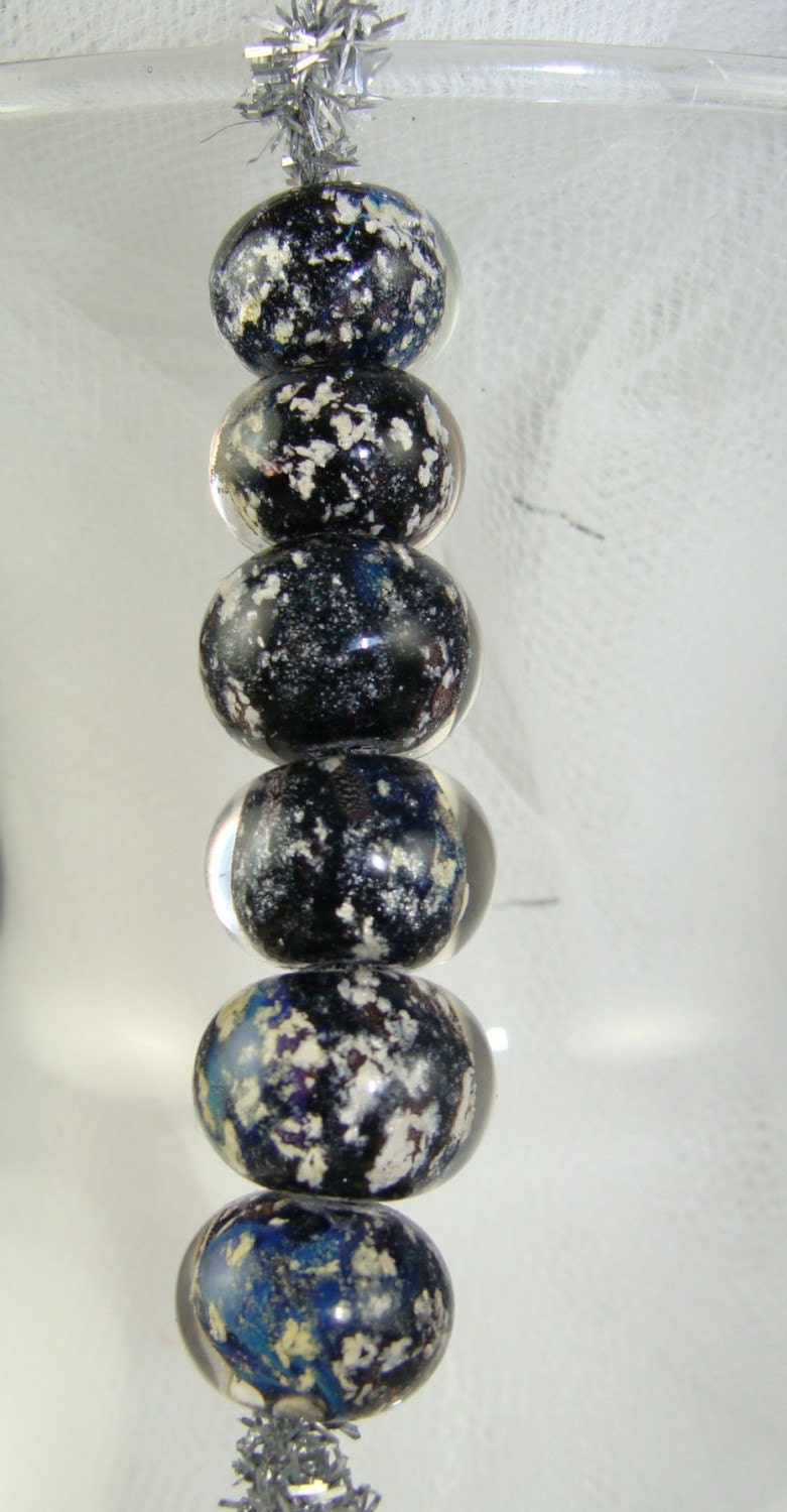 Starry Starry Night Lampwork Beads