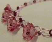 ON SALE - Pink and Rose Wire Work Necklace