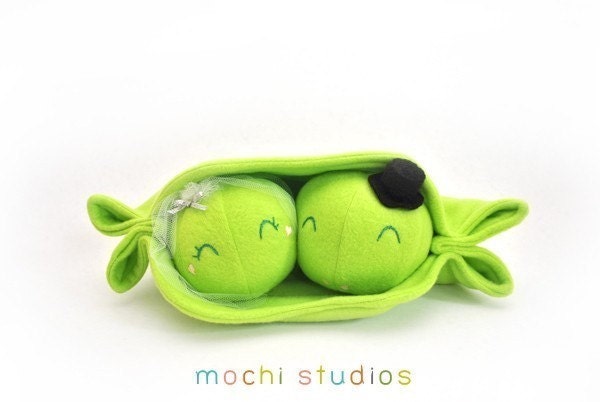 Bride and Groom Wedding Pea Pod Plush
