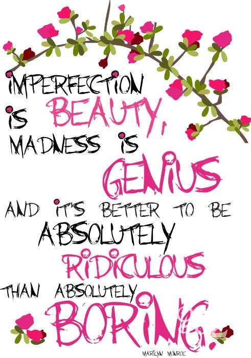 Marilyn Monroe Quote about Beauty Art Print Wall Decor