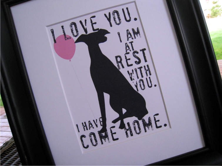 Greyhound Rescue Dog Art Print Wall Decor