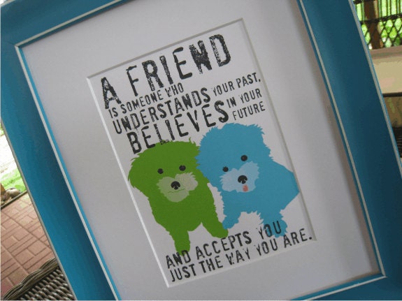 Maltese Dog Art Wall Decor Friendship Print Inspirational Series