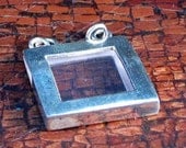 Sterling silver double-sided photo frame pendant