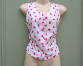 MOVING SALE 30% OFF Oh Canada - maple leaf patterned button-down cropped blouse