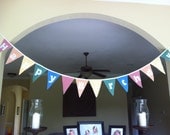 Happy Birthday Bunting Banner - Custom Colors