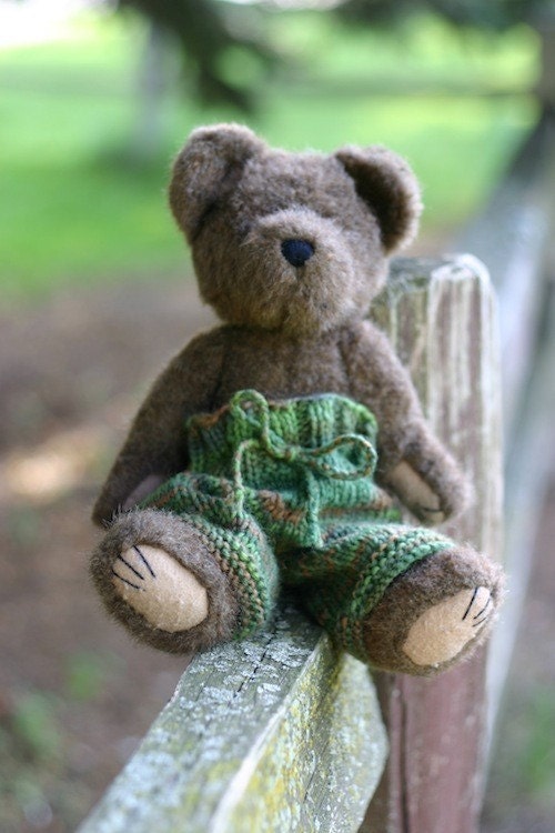 PDF KNITTING PATTERN - Waldorf Doll, Teddy Bear, American Girl Doll Longies - Forest Glen