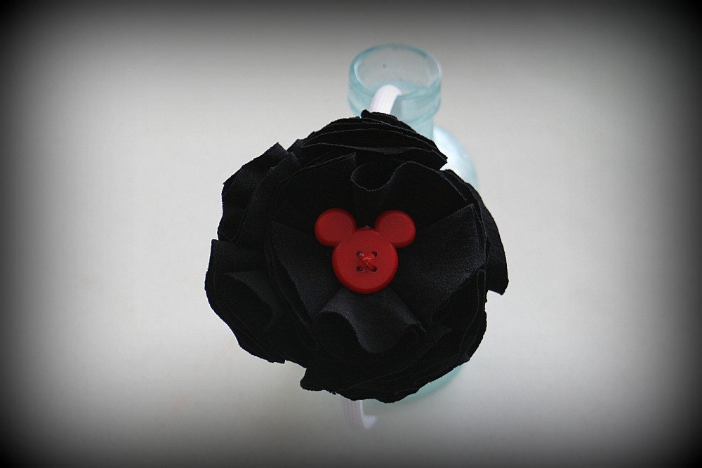mickey mouse hairband - red and black