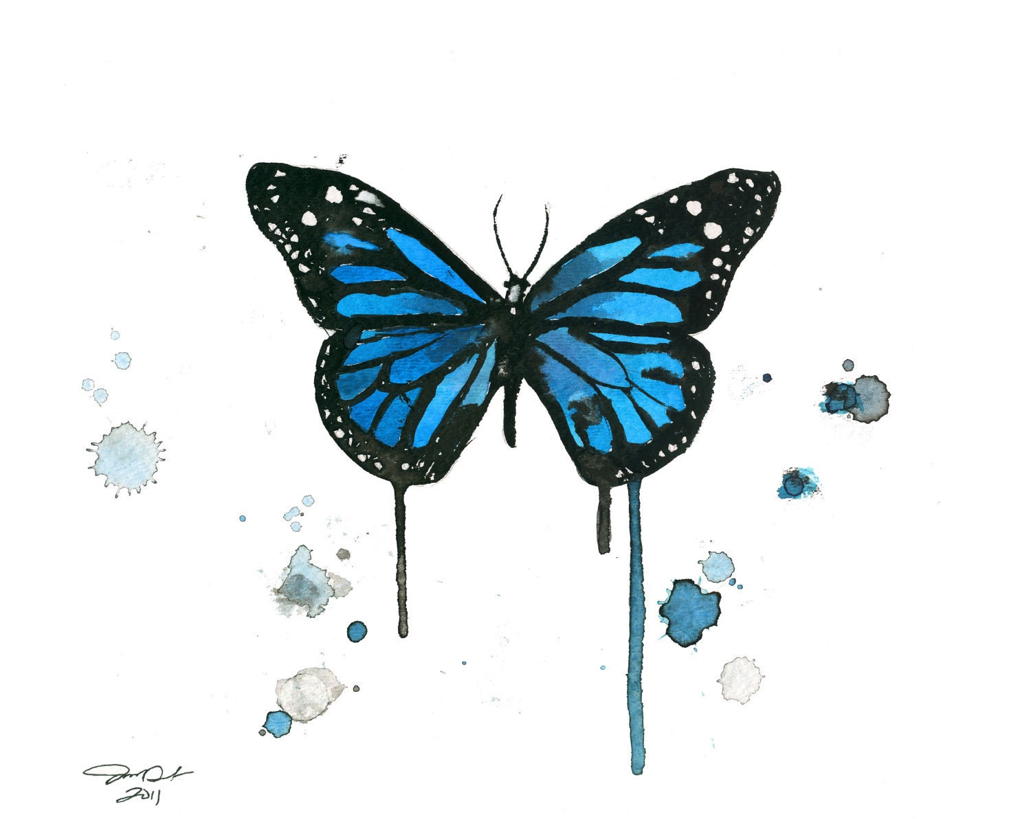 Watercolor Butterfly Illustration - Floating Butterfly print