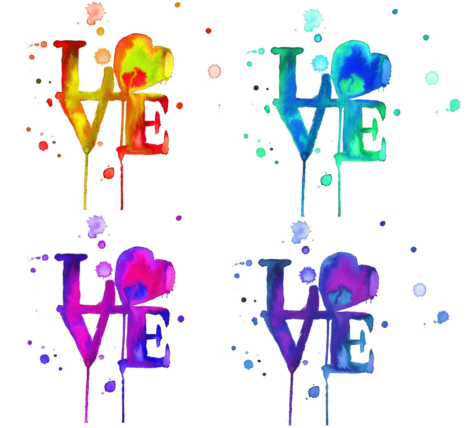 Watercolor Typography Illustration - Ode to Love Park print