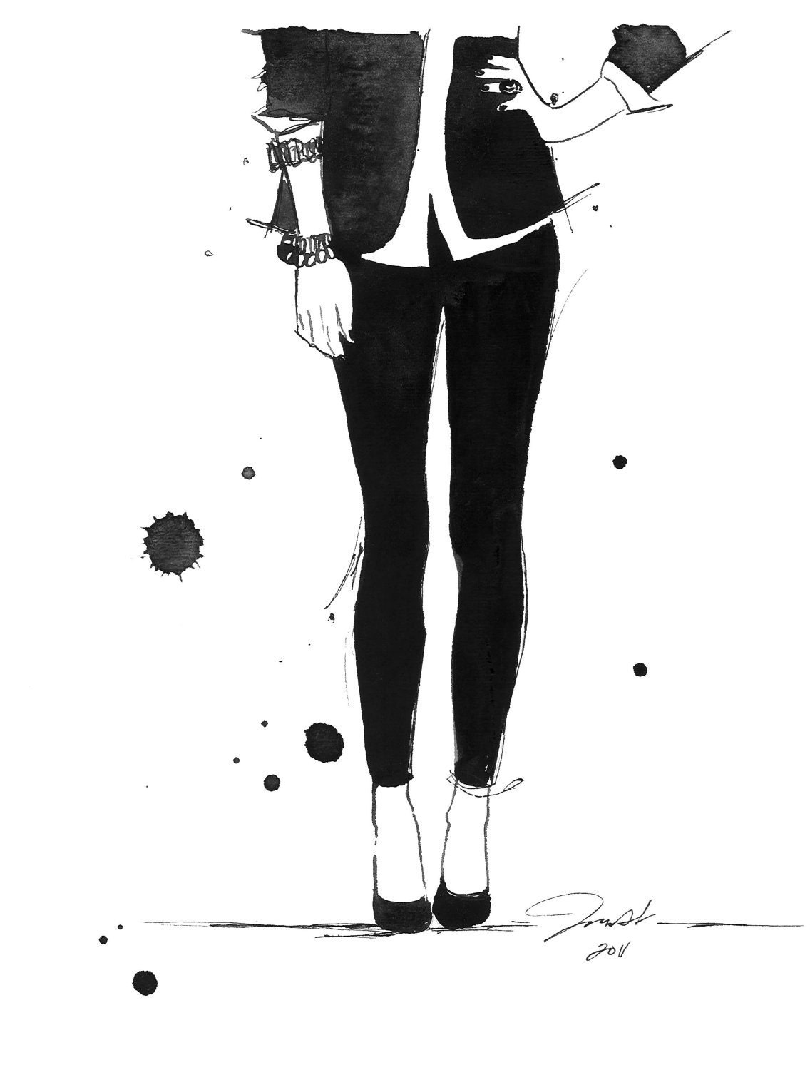 Watercolor Fashion Illustration - The Year of the Jegging print