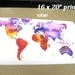 Watercolor World Map Illustration: Your World in Watercolor print